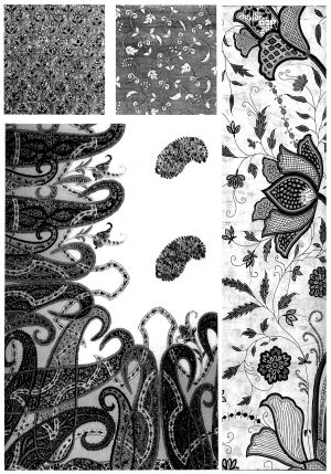 Chinese Style Classical StyleBump Black And White