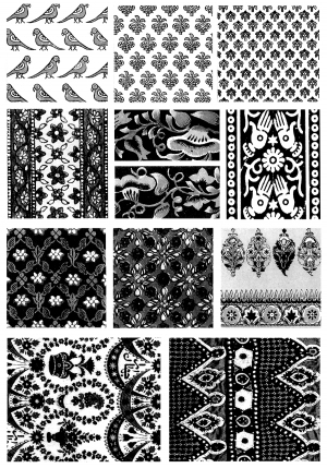 Chinese Style Classical StyleBump Black And White