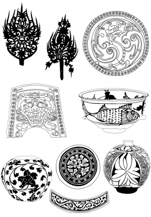 Chinese Style Classical StyleBump Black And White