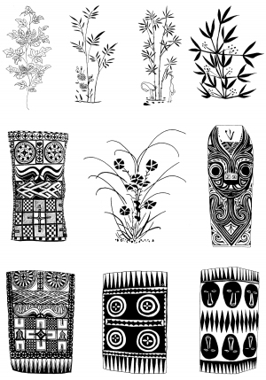 Chinese Style Classical StyleBump Black And White