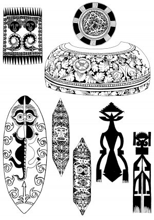 Chinese Style Classical StyleBump Black And White