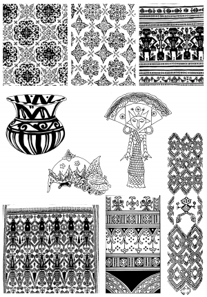 Chinese Style Classical StyleBump Black And White
