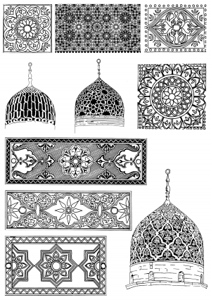 Chinese Style Classical StyleBump Black And White