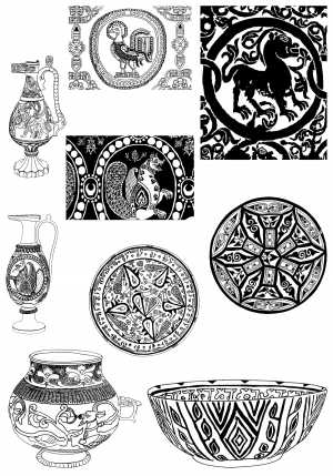 Chinese Style Classical StyleBump Black And White