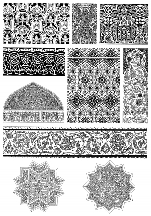 Chinese Style Classical StyleBump Black And White