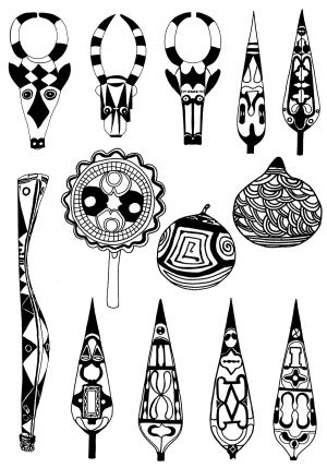 Chinese Style Classical StyleBump Black And White