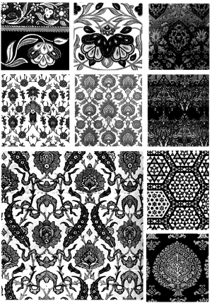 Chinese Style Classical StyleBump Black And White