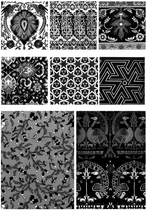 Chinese Style Classical StyleBump Black And White