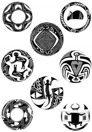 Chinese Style Classical StyleBump Black And White