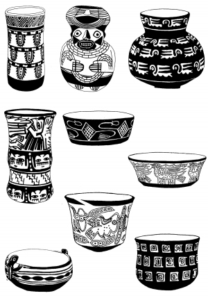 Chinese Style Classical StyleBump Black And White