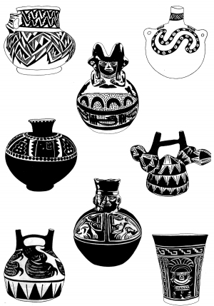 Chinese Style Classical StyleBump Black And White