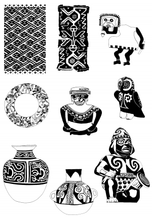 Chinese Style Classical StyleBump Black And White