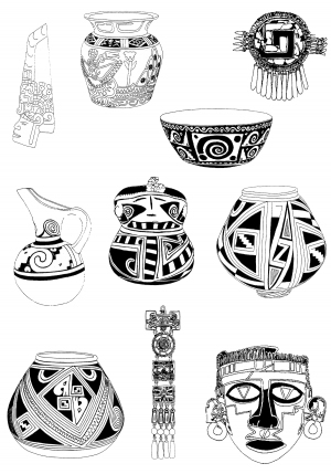 Chinese Style Classical StyleBump Black And White