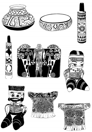 Chinese Style Classical StyleBump Black And White