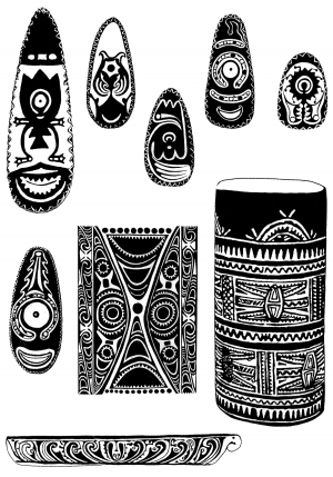 Chinese Style Classical StyleBump Black And White