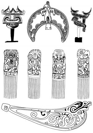 Chinese Style Classical StyleBump Black And White