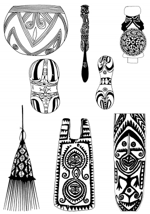 Chinese Style Classical StyleBump Black And White