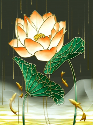 新中式装饰画-ID:117321054