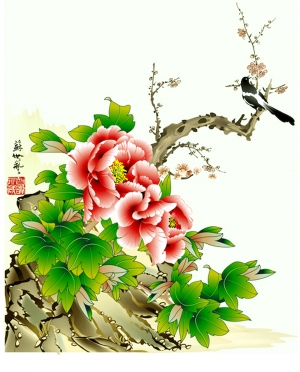 新中式装饰画-ID:638395076