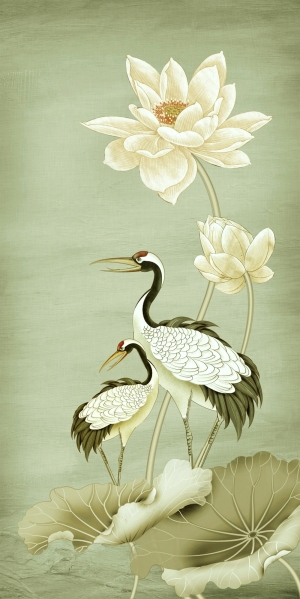 新中式花鸟壁纸壁画-ID:831657899