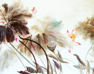 新中式花鸟壁纸壁画-ID:135633951