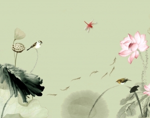 新中式花鸟壁纸壁画-ID:313632017