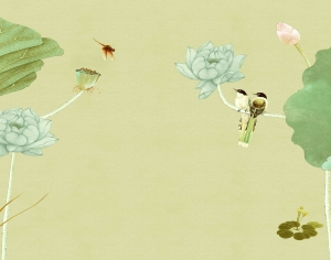 新中式花鸟壁纸壁画-ID:935350897