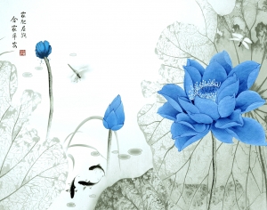 新中式花鸟壁纸壁画-ID:481914045