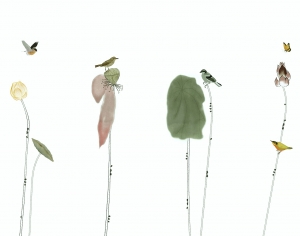 新中式花鸟壁纸壁画-ID:104446899