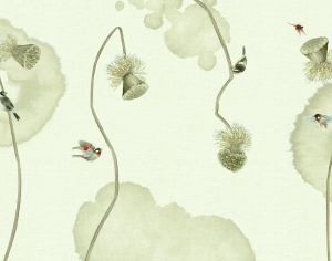 新中式花鸟壁纸壁画-ID:934586058