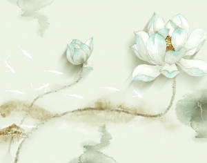新中式花鸟壁纸壁画-ID:395026928