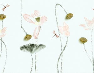 新中式花鸟壁纸壁画-ID:873909009