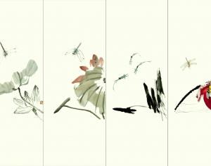 新中式花鸟壁纸壁画-ID:341615924