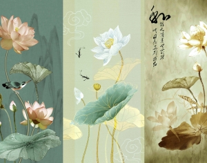 新中式花鸟壁纸壁画-ID:720818043