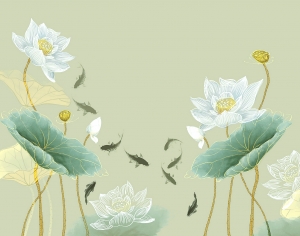 新中式花鸟壁纸壁画-ID:780563124