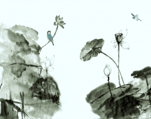 新中式花鸟壁纸壁画-ID:641063937