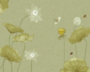 新中式花鸟壁纸壁画-ID:812599905