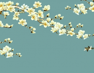 新中式花鸟壁纸壁画-ID:485306989