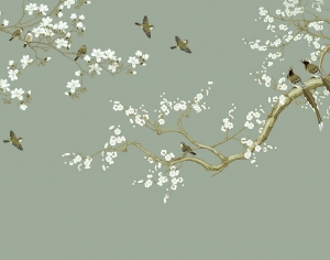 新中式花鸟壁纸壁画-ID:641552936