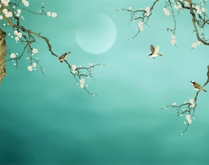 新中式花鸟壁纸壁画-ID:876720021