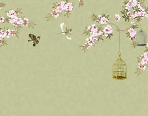 新中式花鸟壁纸壁画-ID:911123995