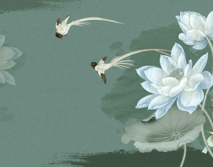 新中式花鸟壁纸壁画-ID:537312983
