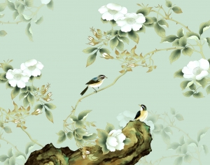 新中式花鸟壁纸壁画-ID:798908009
