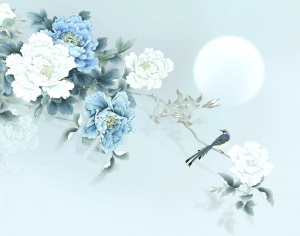 新中式花鸟壁纸壁画-ID:515692954