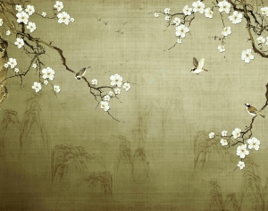 新中式花鸟壁纸壁画-ID:277966025