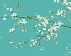 新中式花鸟壁纸壁画-ID:358459953