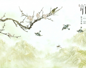 新中式花鸟壁纸壁画-ID:844763996