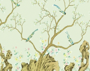 新中式花鸟壁纸壁画-ID:936144113