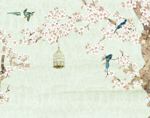新中式花鸟壁纸壁画-ID:796519046