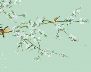 新中式花鸟壁纸壁画-ID:631500963